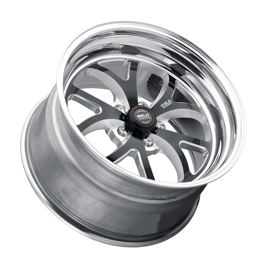 WELD Racing S76 18X8 +5 Black Center - Polished Shell