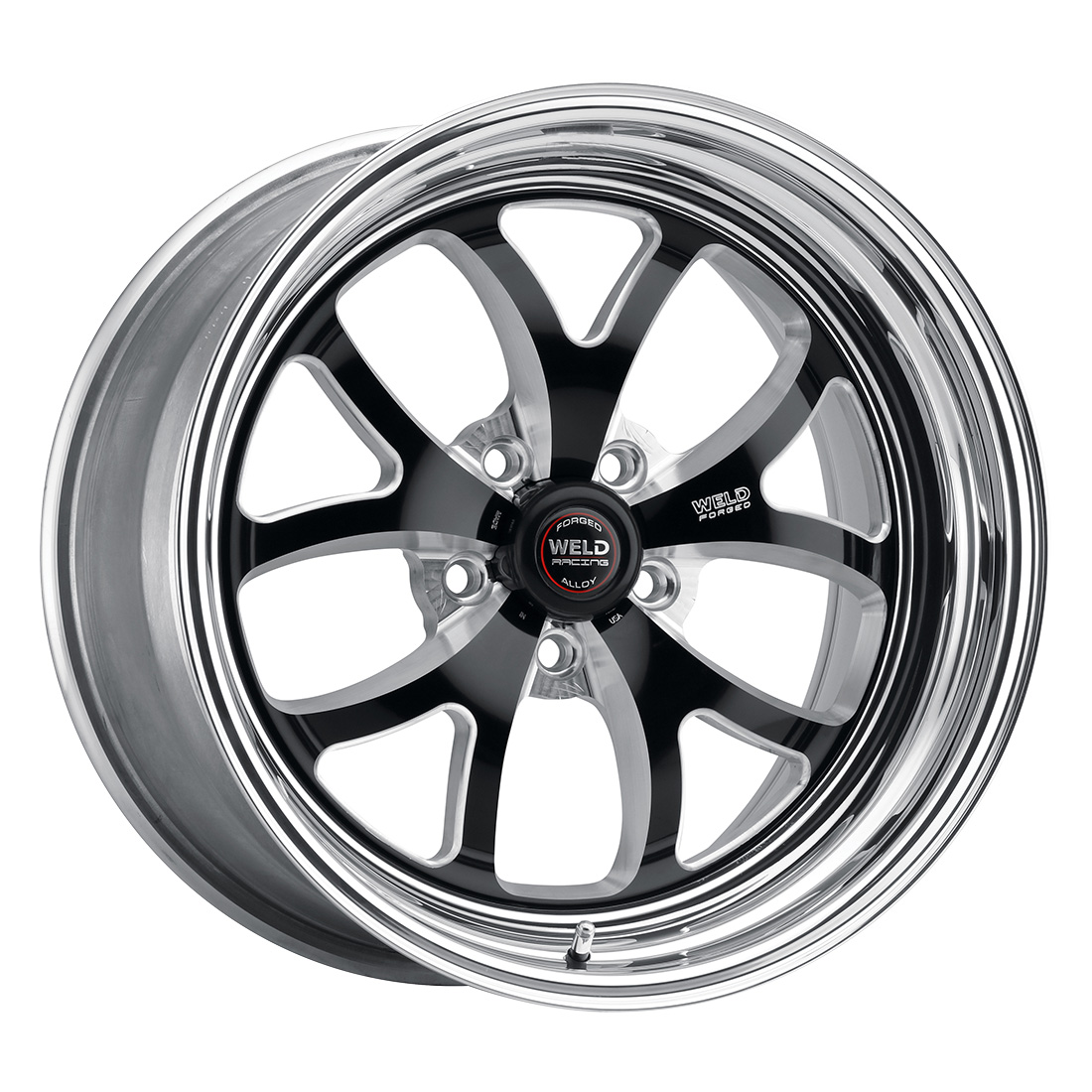 WELD Racing S76 18X5 +5 Black Center - Polished Shell