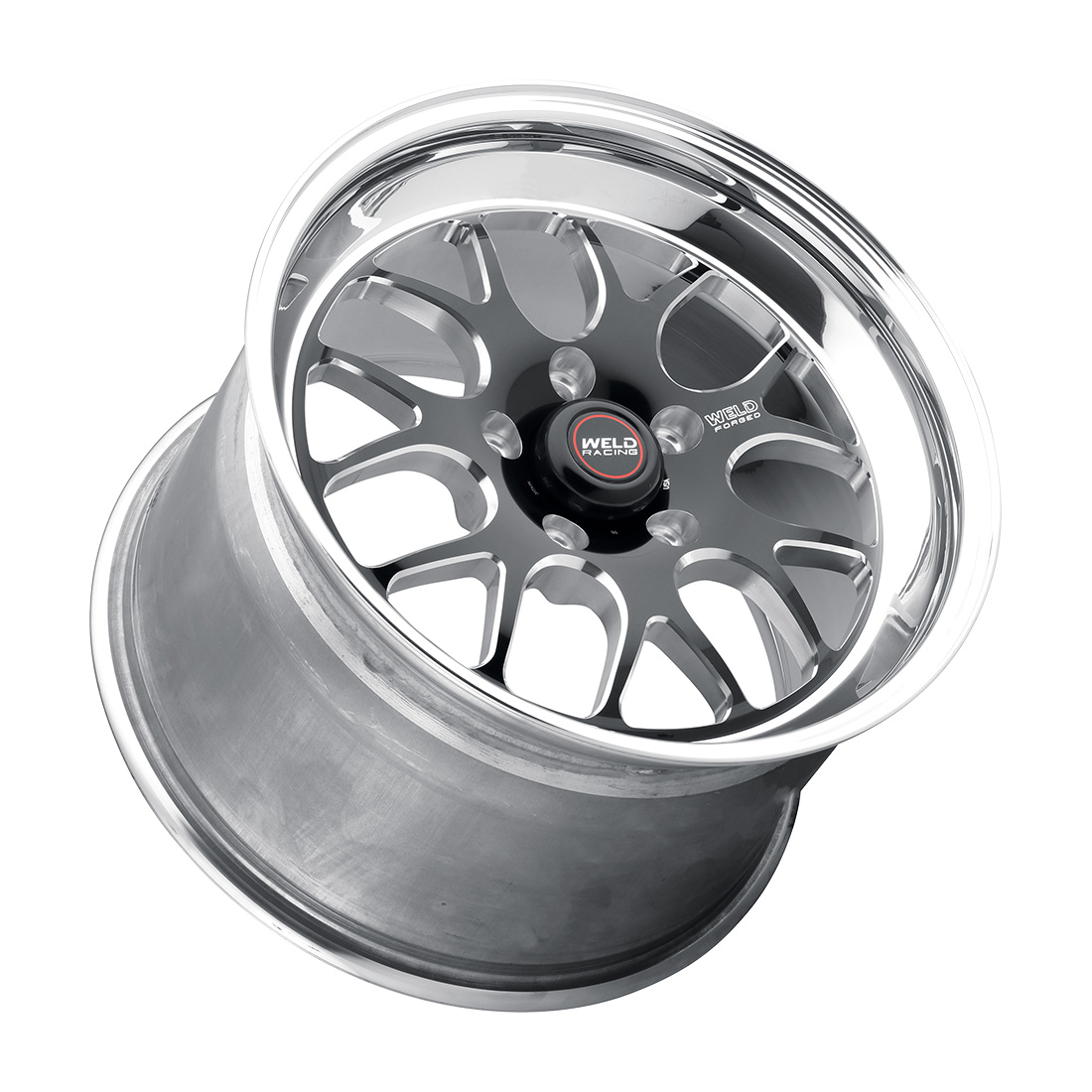 WELD Racing S77 17X11 +5 Black Center - Polished Shell