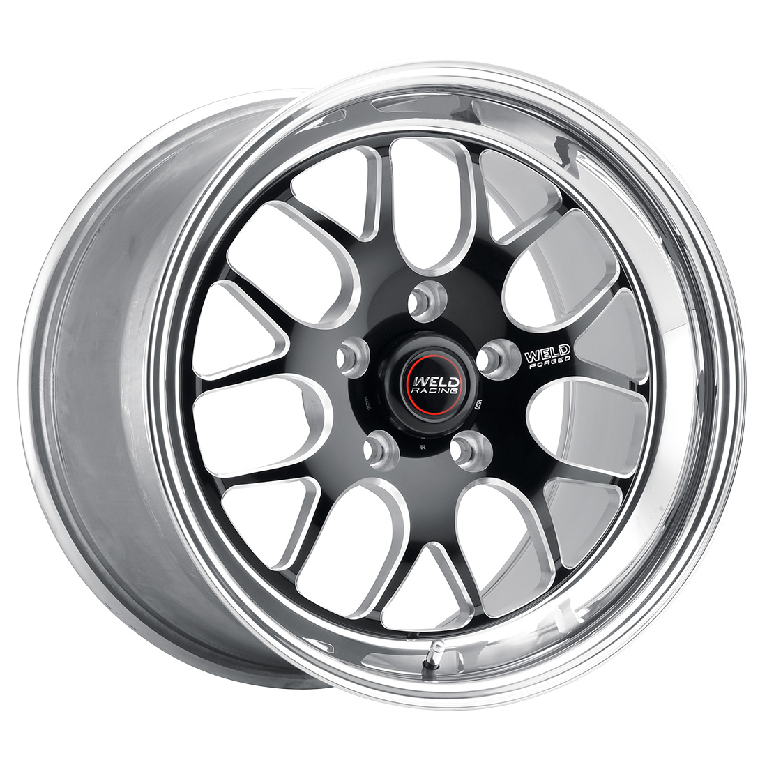 WELD Racing S77 17X11 -5 Black Center - Polished Shell