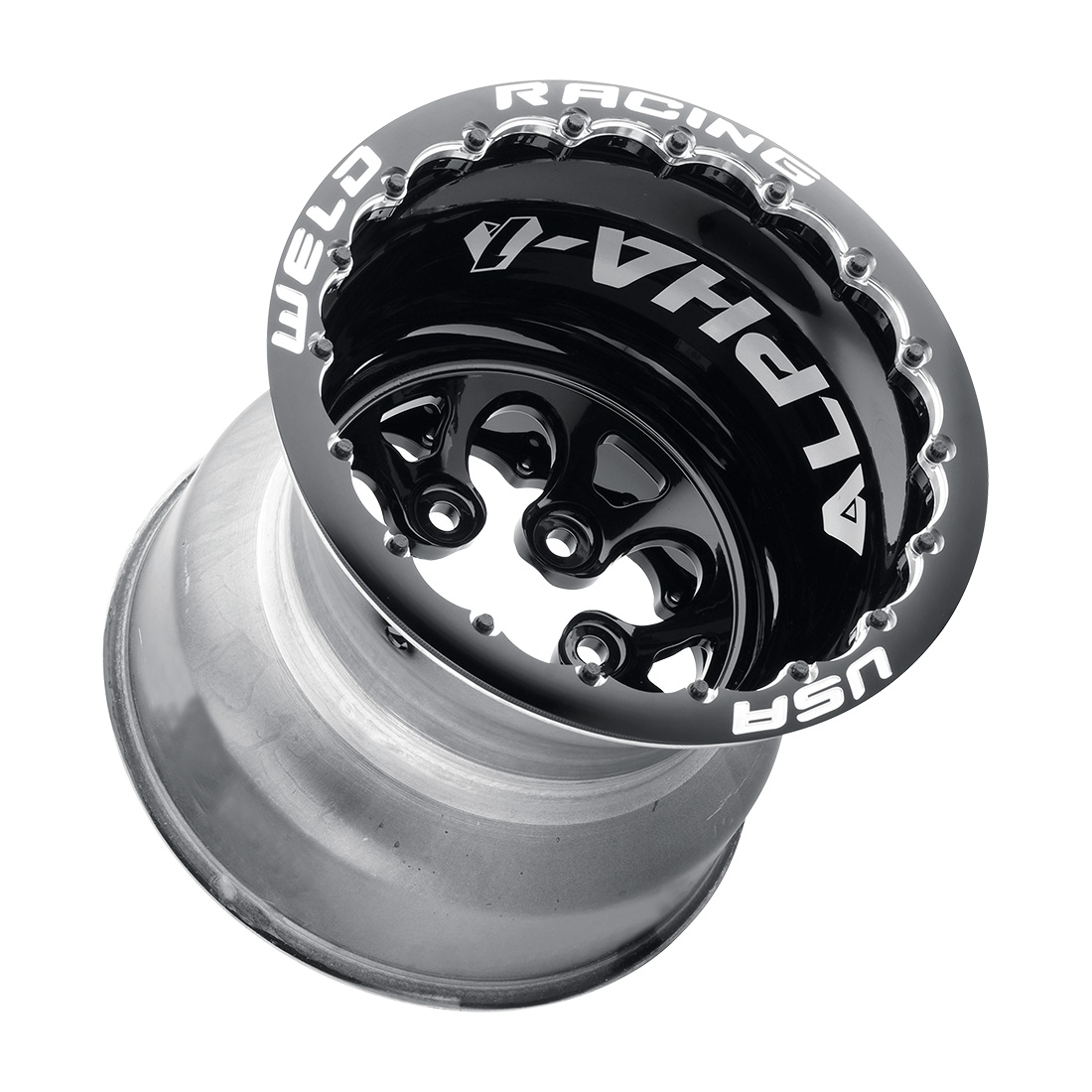WELD Racing Alpha-1 15X16 + Gloss Black Center - Gloss Black Shell