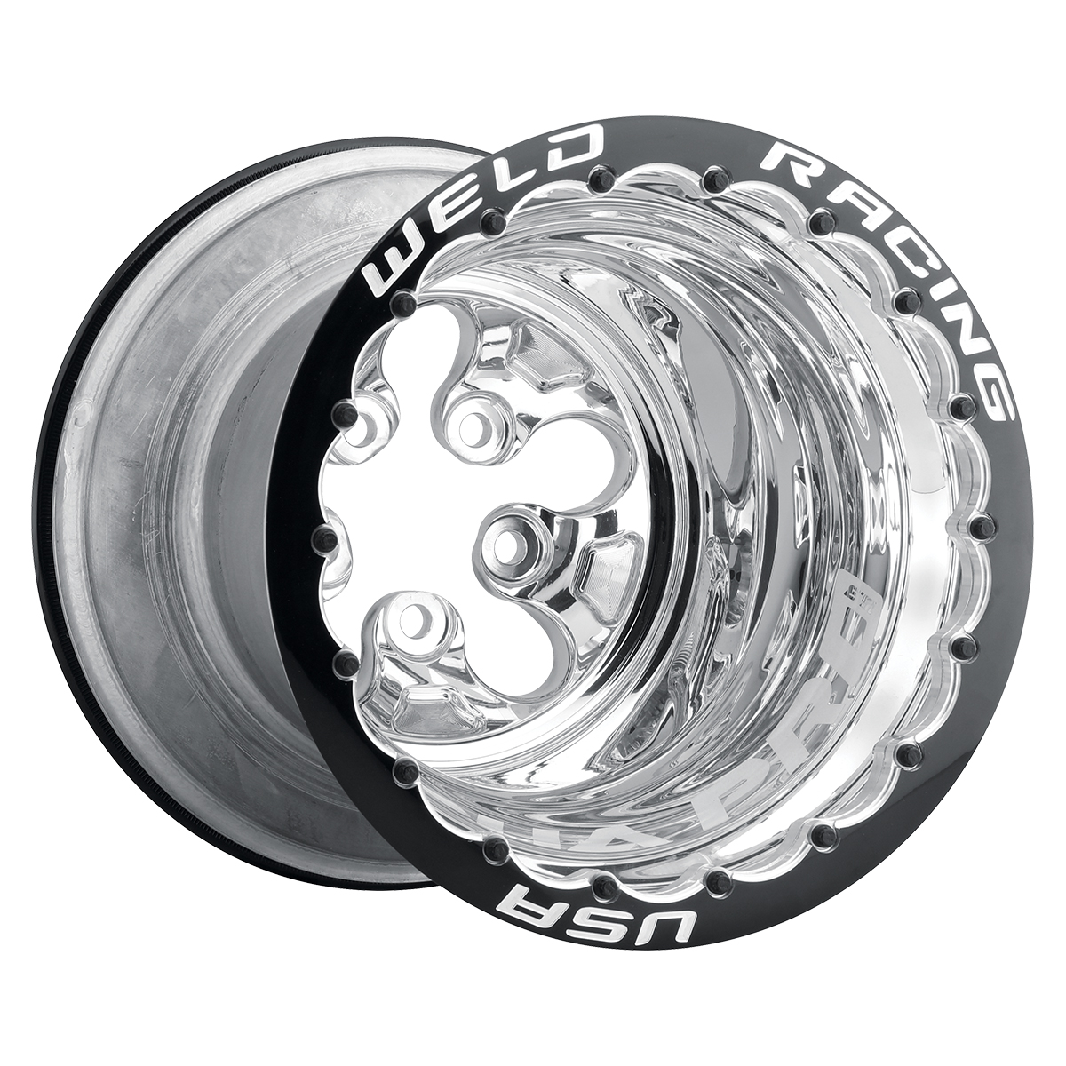 WELD Racing Alpha-1 Pro 15X14 -140 Black Center - Polished Shell
