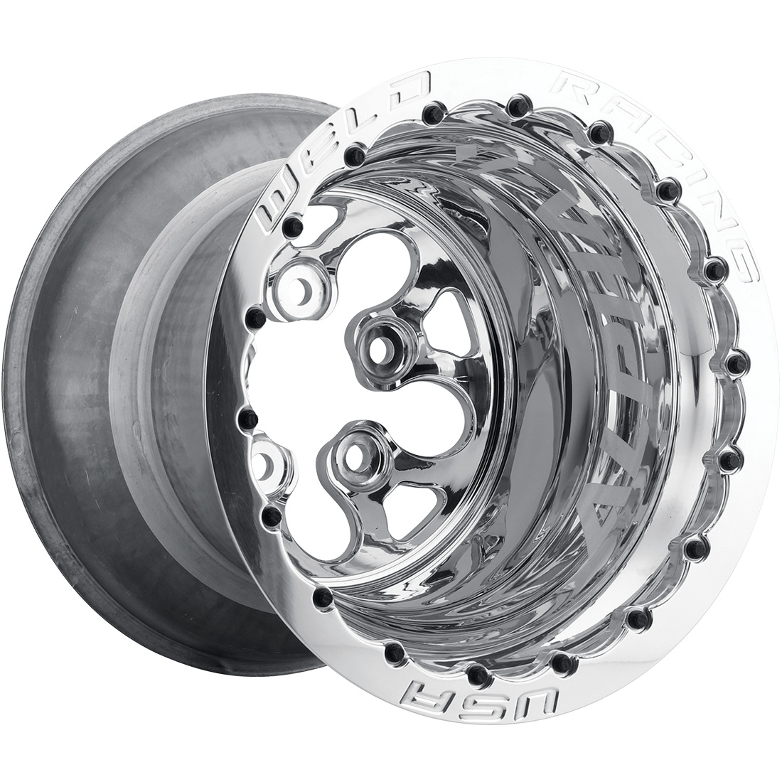 WELD Racing Alpha-1 15X13 -102 Polished Center - Polished Shell