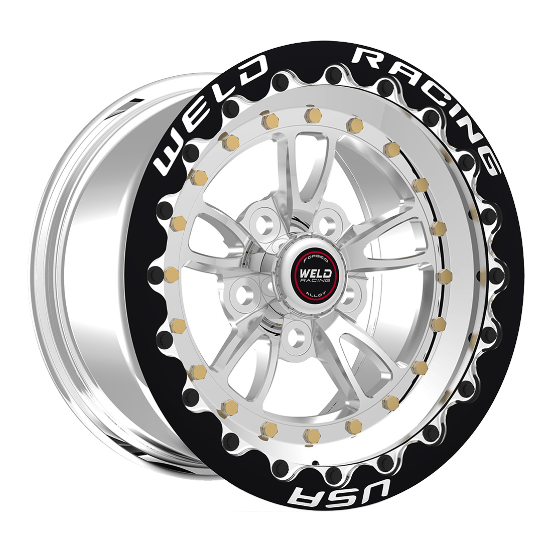 WELD Racing Full Throttle Beadlock 15X10 +51 Polished Center - Polished Shell