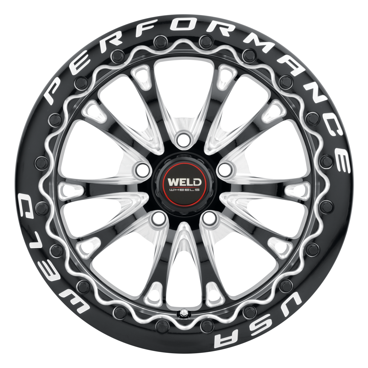 WELD Street Performance Belmont Beadlock 15X10 +45 Gloss Black Milled