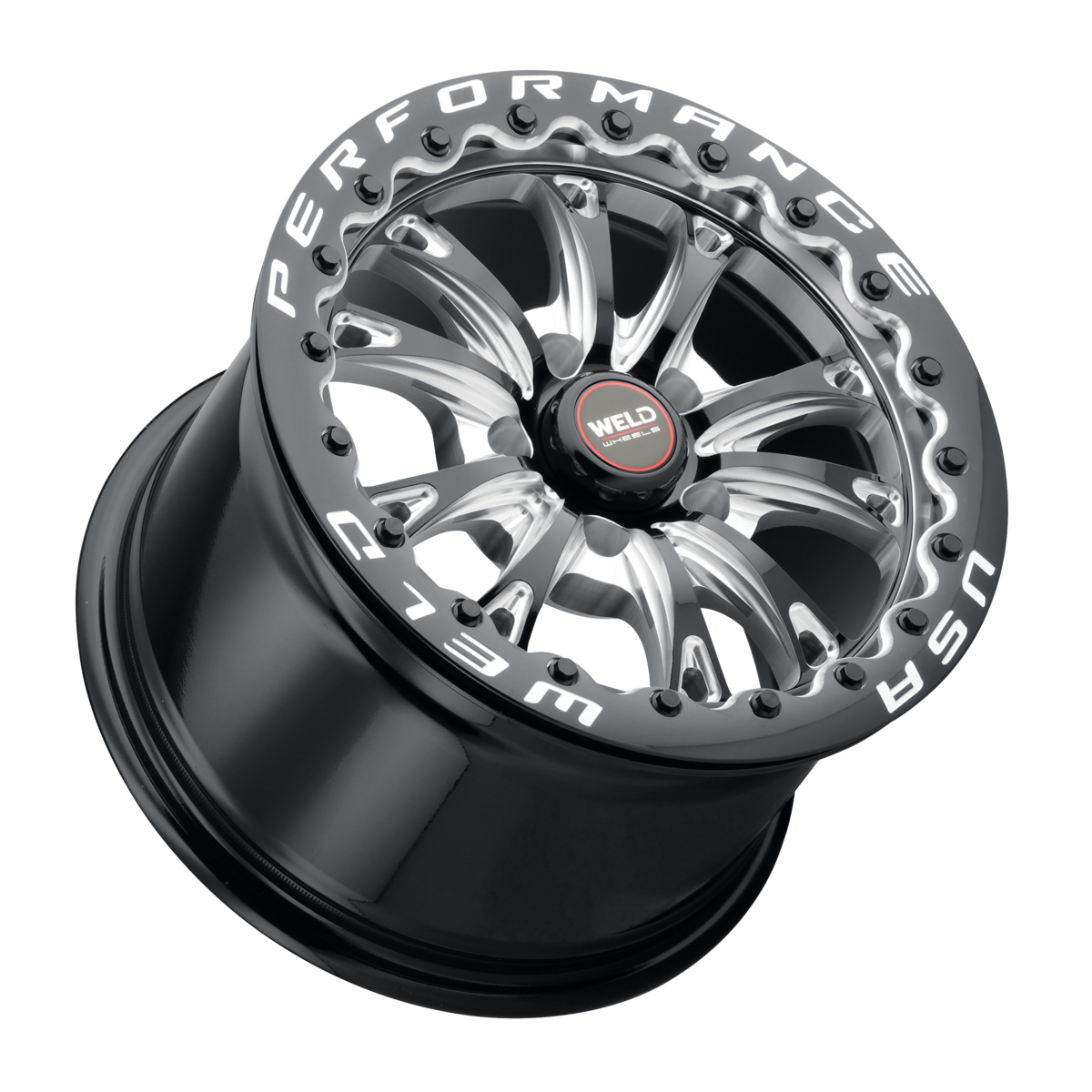 WELD Street Performance Belmont Beadlock 15X10 +45 Gloss Black Milled