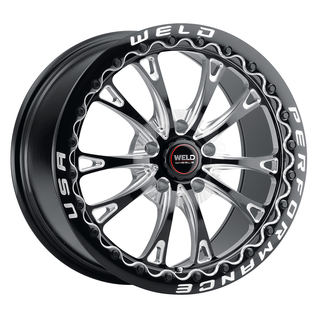 WELD Street Performance Belmont Beadlock 17X10 +38 Gloss Black Milled