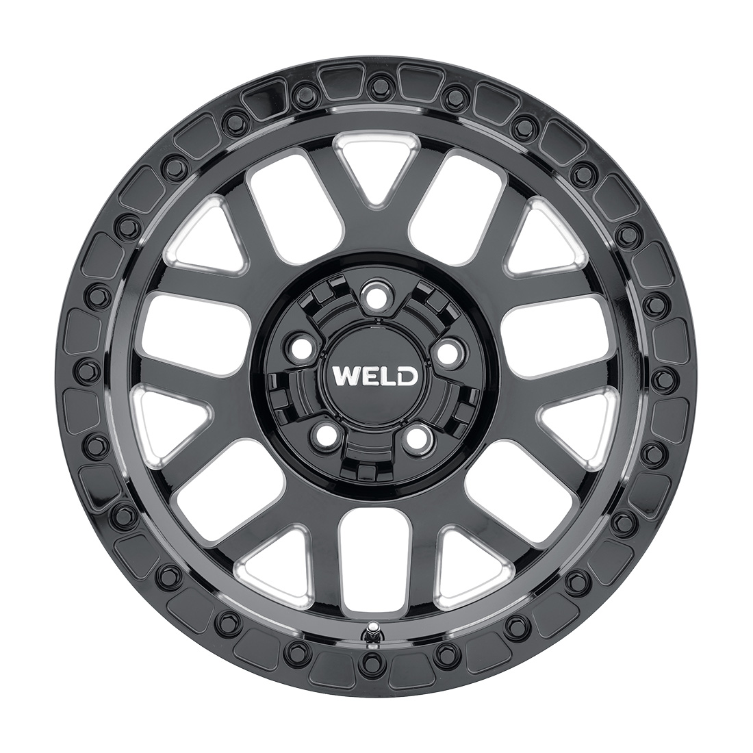 WELD Off-Road Cinch Beadlock 17X9 -12 Gloss Black Milled