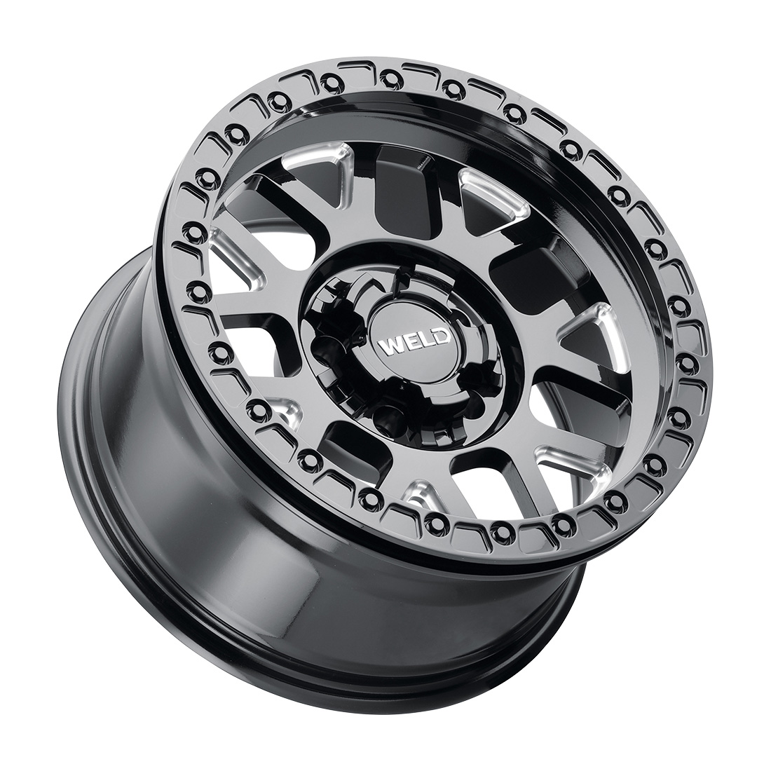 WELD Off-Road Cinch Beadlock 17X10 -24 Gloss Black Milled