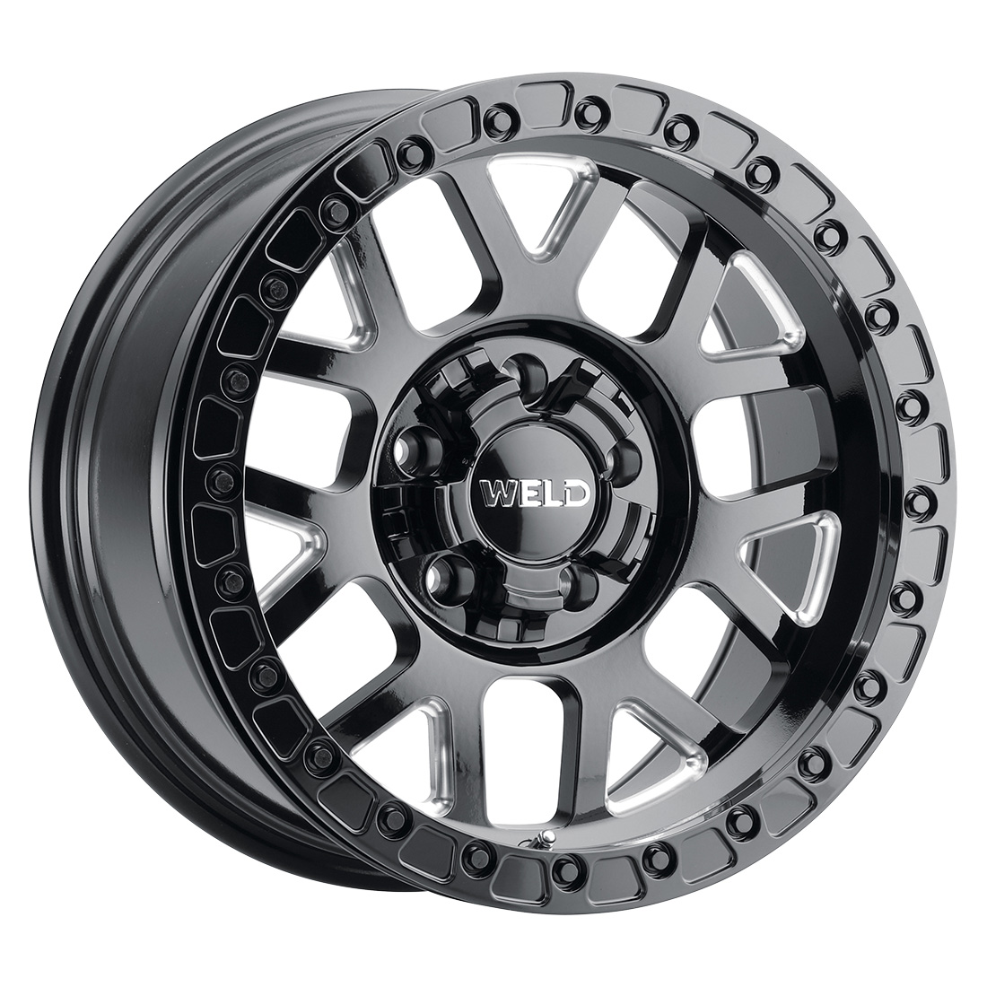 WELD Off-Road Cinch Beadlock 17X9 -12 Gloss Black Milled