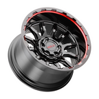 WELD Off-Road Gauntlet 20X10 -19 Gloss Black Milled Red