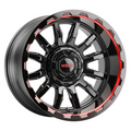 WELD Off-Road Gauntlet 20X10 -19 Gloss Black Milled Red