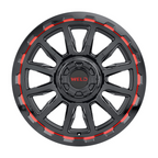 WELD Off-Road Gauntlet 20X9 +0 Gloss Black Milled Red
