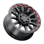 WELD Off-Road Gauntlet 20X10 -18 Gloss Black Milled Red