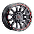 WELD Off-Road Gauntlet 20X9 +0 Gloss Black Milled Red