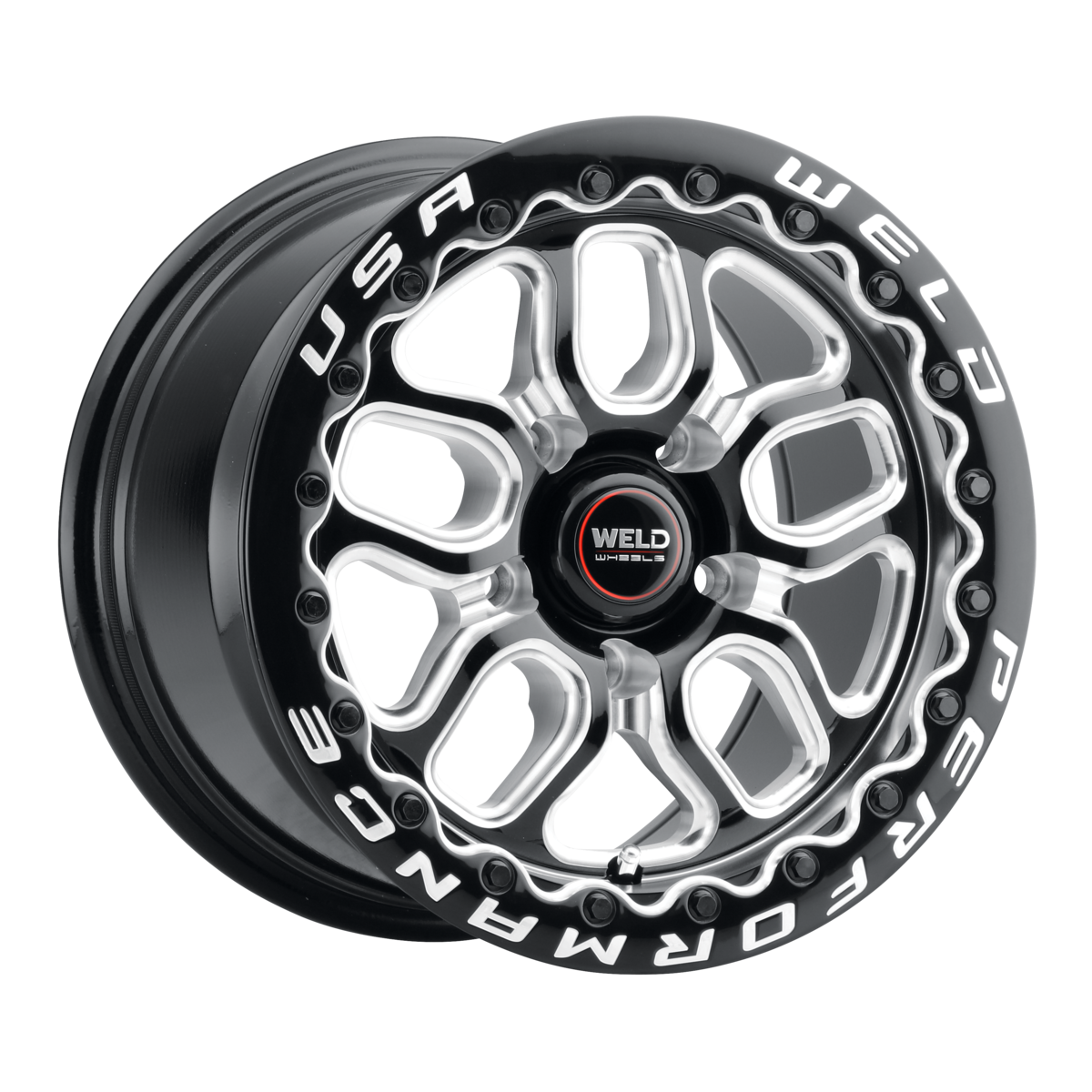 WELD Street Performance Laguna Beadlock 15X10 +25 Gloss Black Milled
