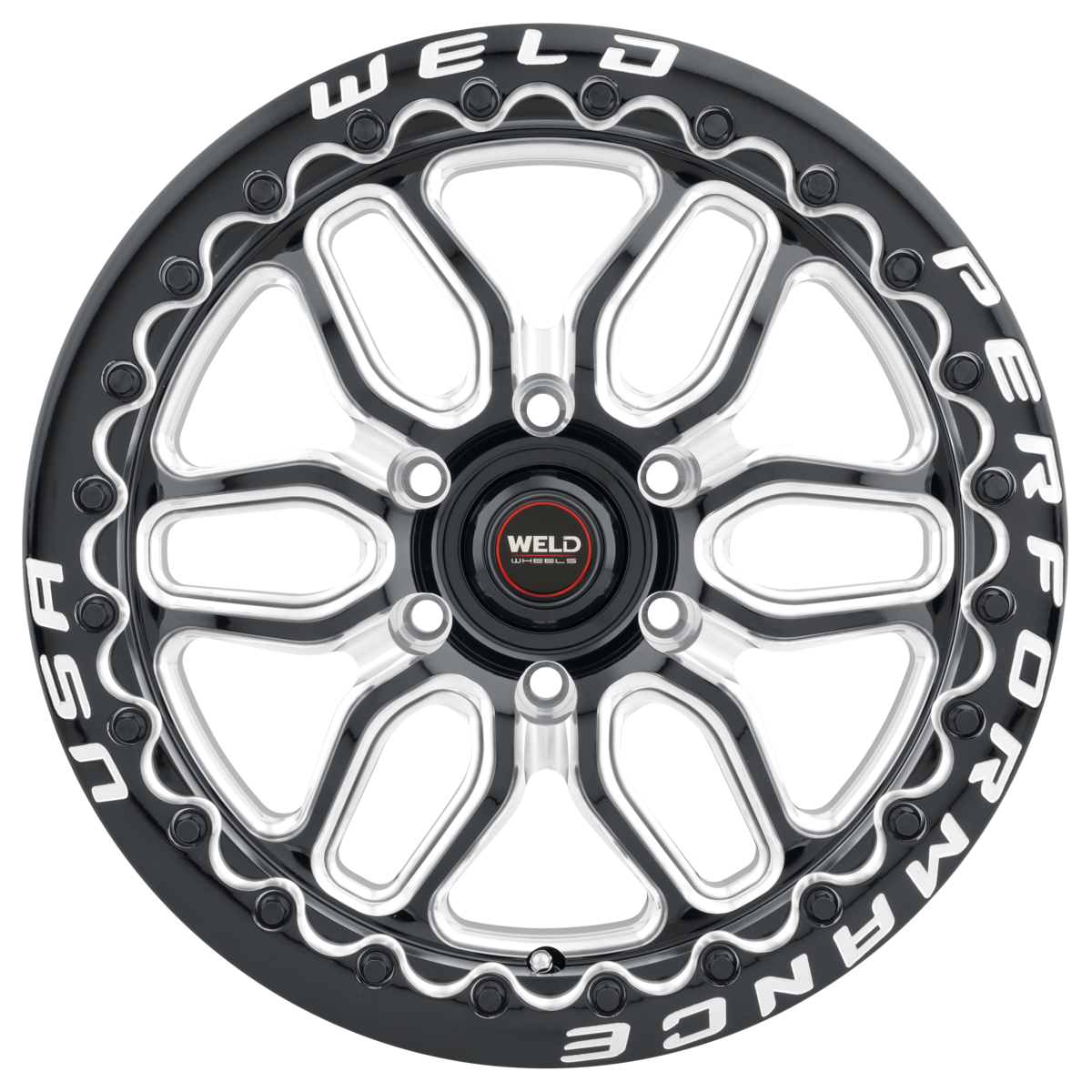 WELD Street Performance Laguna 6 Beadlock 17X10 +25 Gloss Black Milled