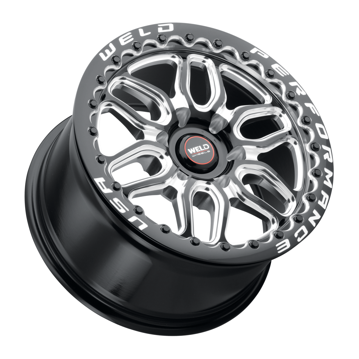 WELD Street Performance Laguna 6 Beadlock 20X10 +38 Gloss Black Milled