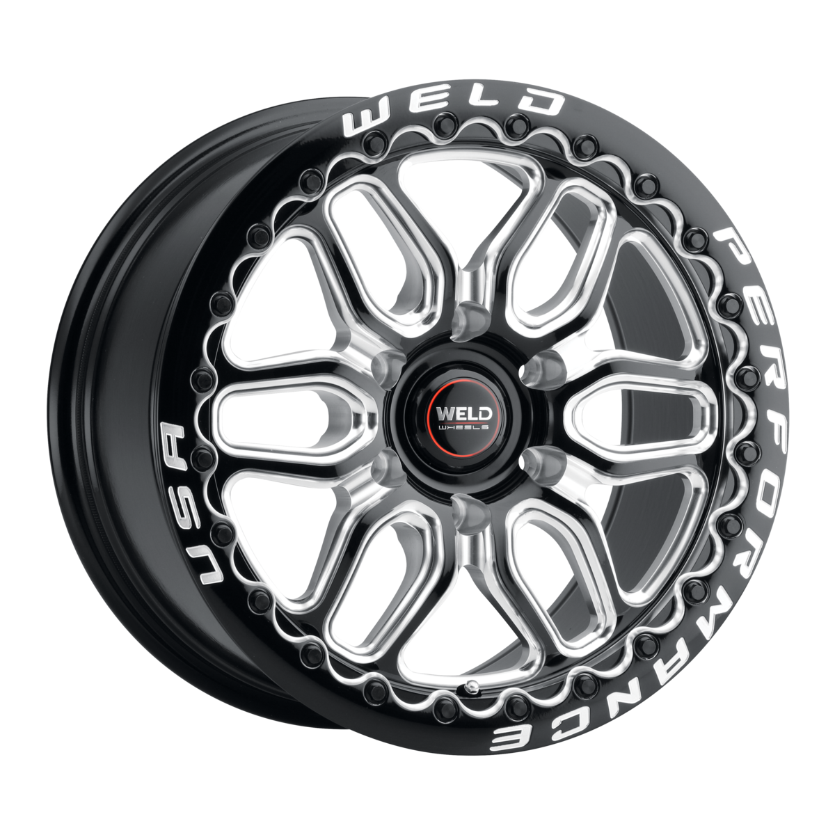 WELD Street Performance Laguna 6 Beadlock 17X10 +42 Gloss Black Milled