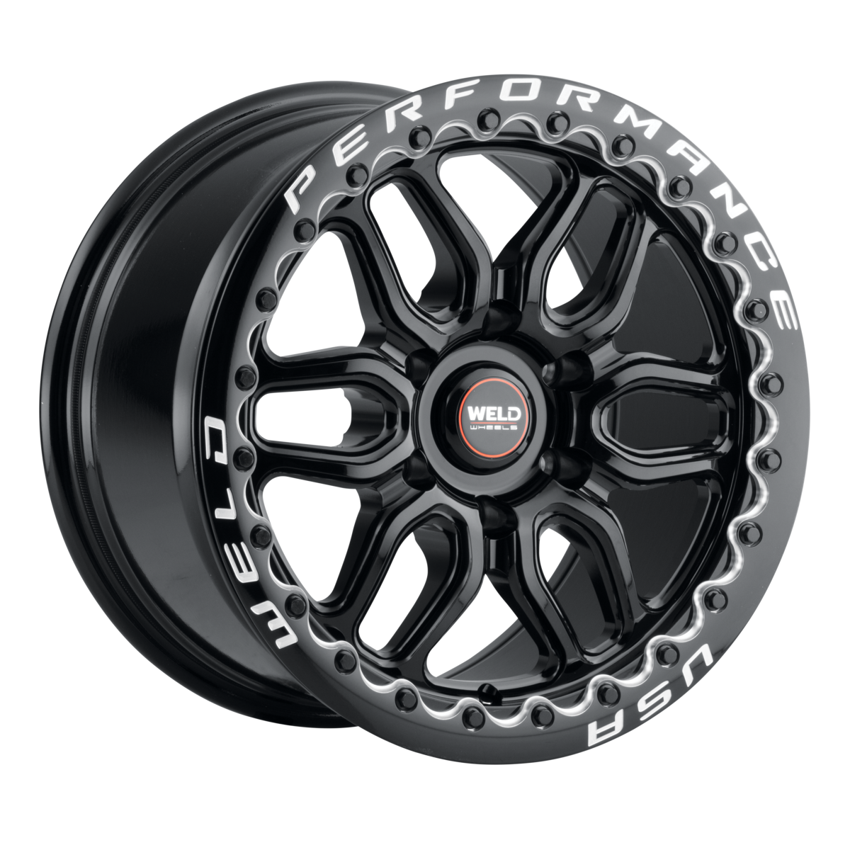 WELD Street Performance Laguna 6 Beadlock 17X10 +42 Gloss Black