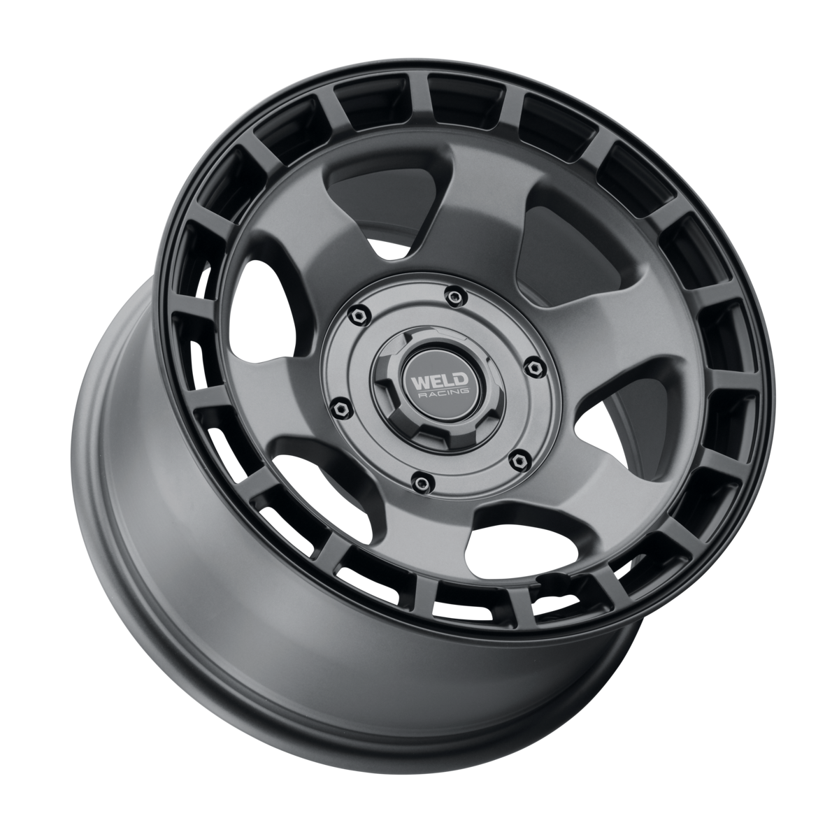 WELD Off-Road Ridge 17X9 -12 Satin Gunmetal - Satin Black Ring