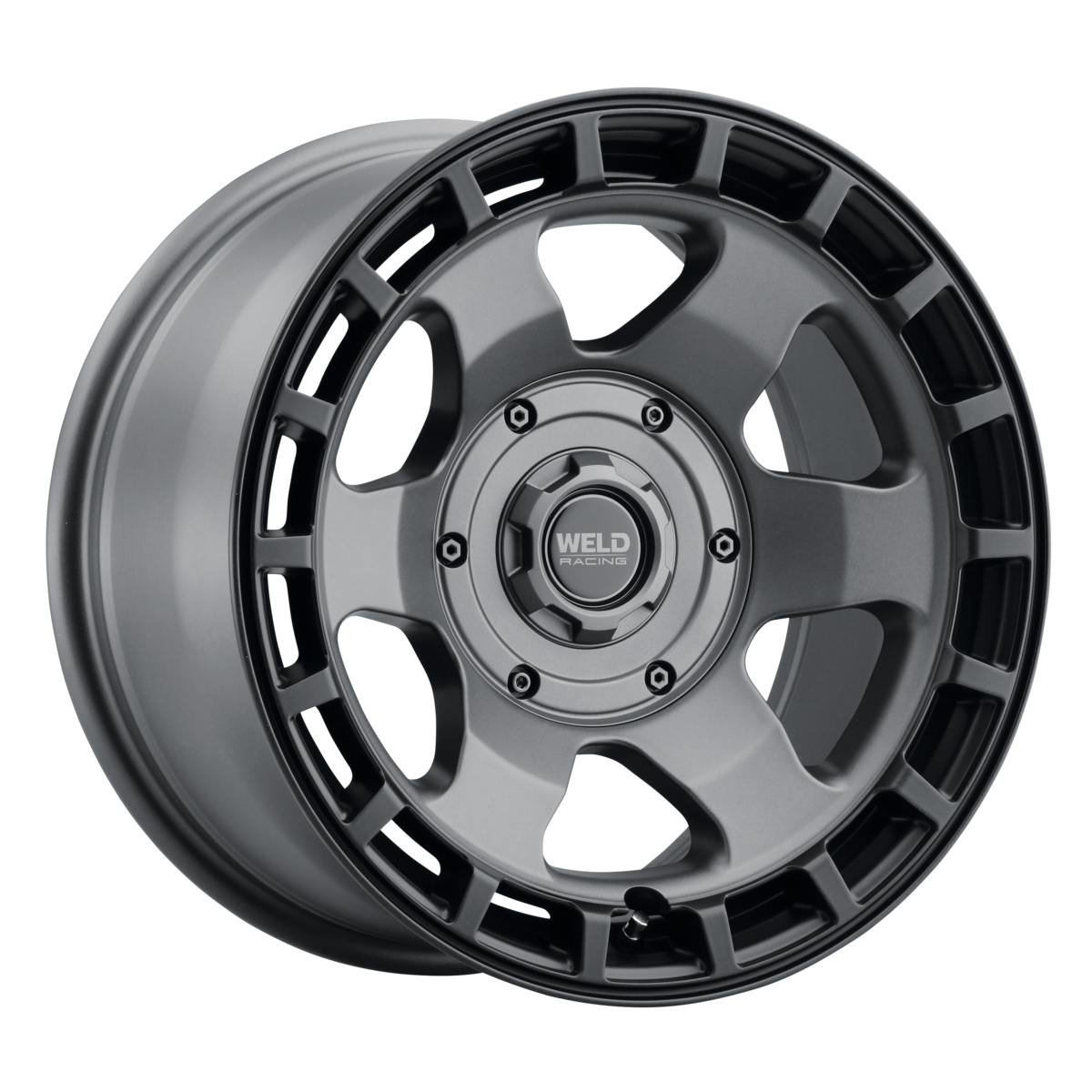 WELD Off-Road Ridge 17X9 -12 Satin Gunmetal - Satin Black Ring