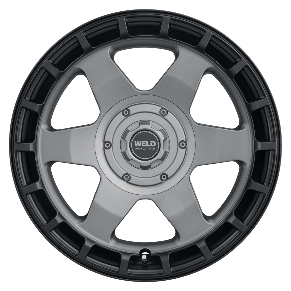WELD Off-Road Ridge 20X9 +0 Satin Gunmetal - Satin Black Ring