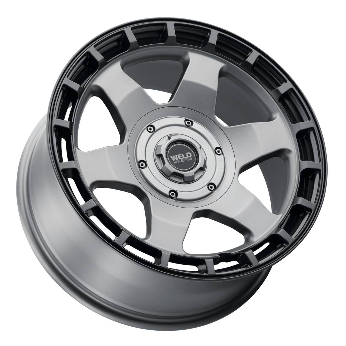 WELD Off-Road Ridge 20X9 +0 Satin Gunmetal - Satin Black Ring
