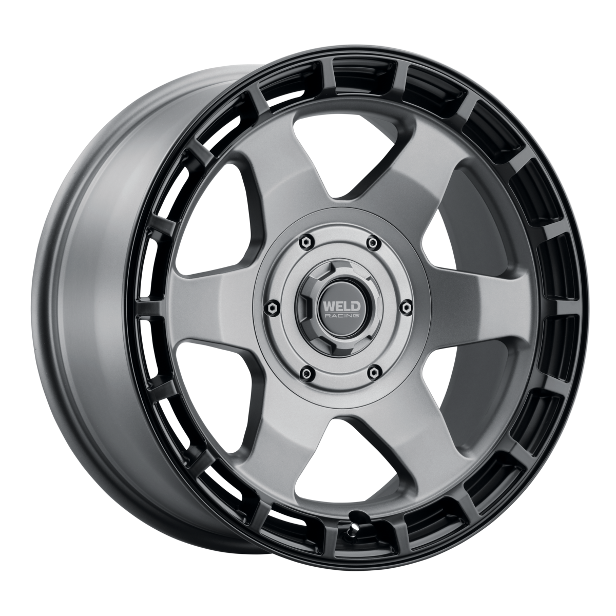 WELD Off-Road Ridge 20X9 +0 Satin Gunmetal - Satin Black Ring