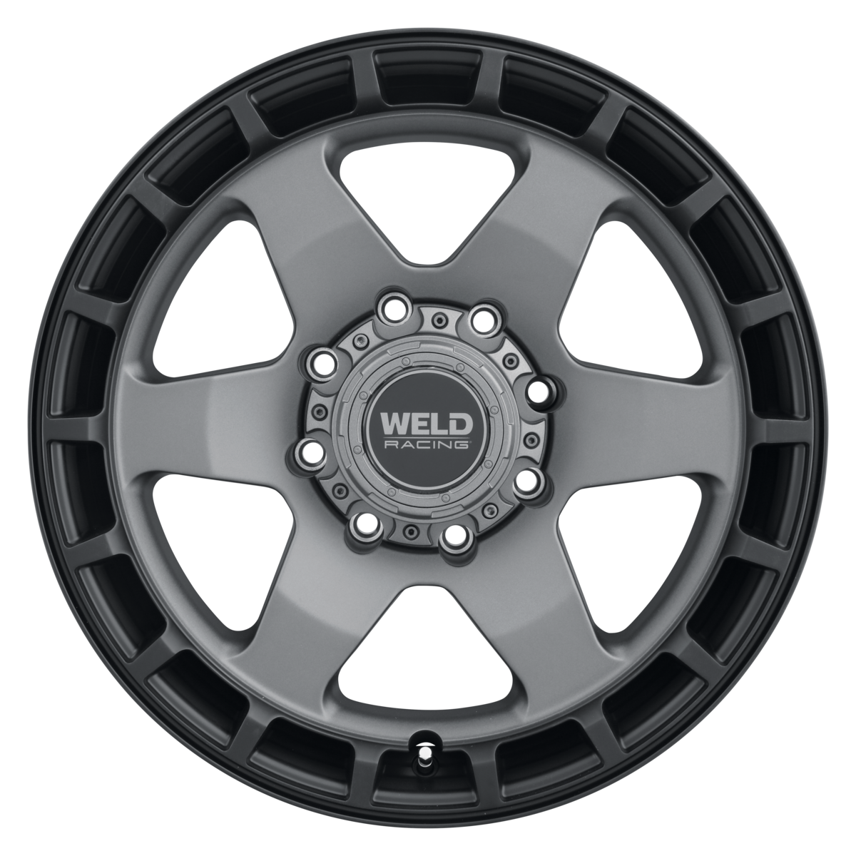 WELD Off-Road Ridge 20X9 +0 Satin Gunmetal - Satin Black Ring