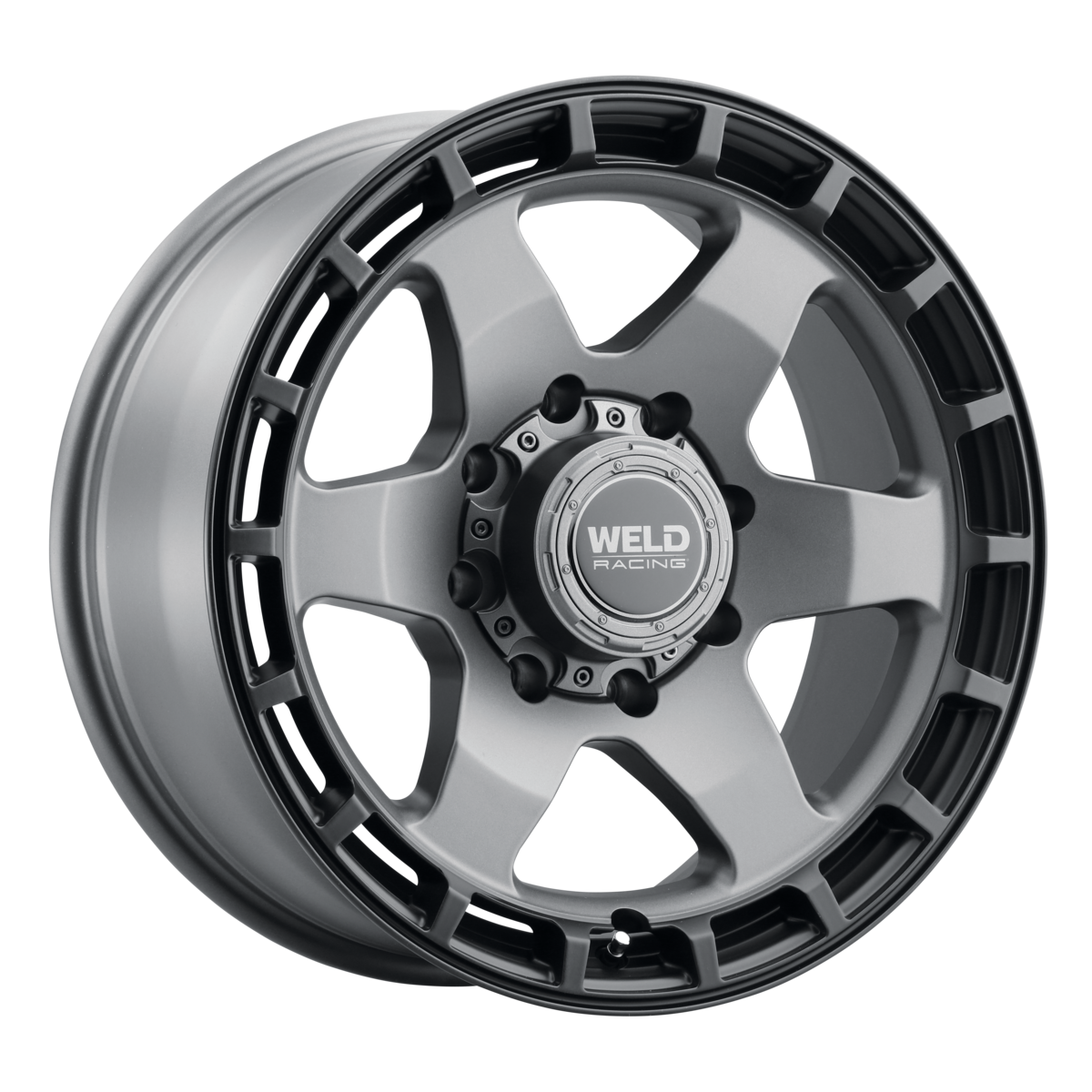 WELD Off-Road Ridge 20X9 +0 Satin Gunmetal - Satin Black Ring