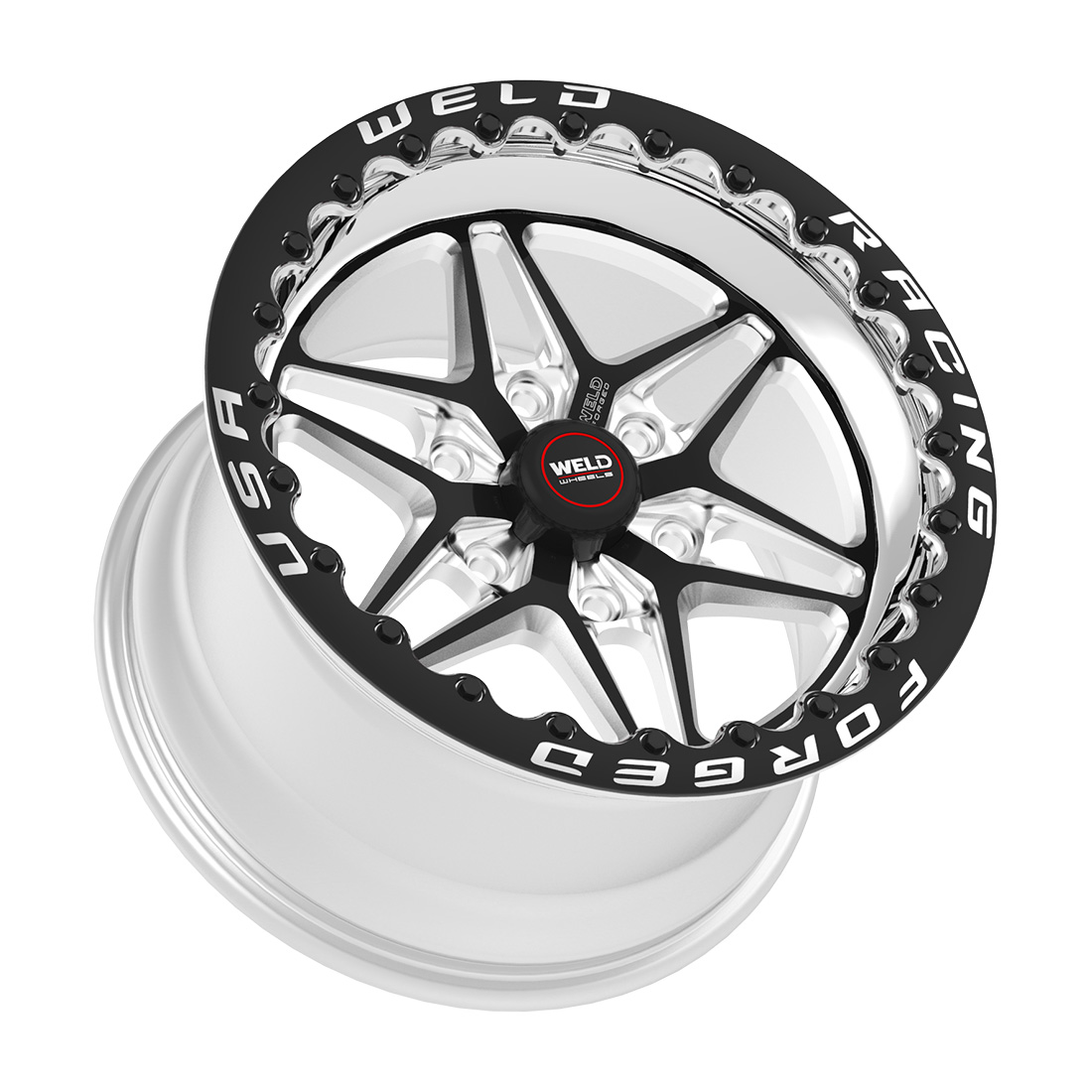 WELD Racing S81 Hd Beadlock 15X10 + Black Center - Polished Shell