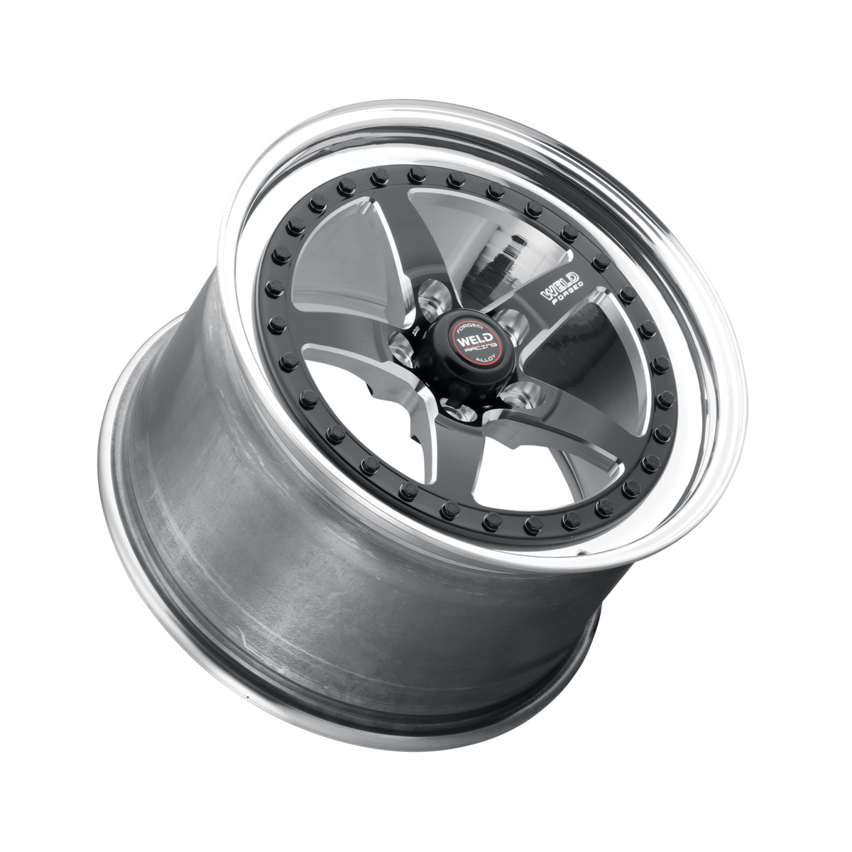 WELD Racing Weldstar 17X8 +18 Black Center - Polished Shell