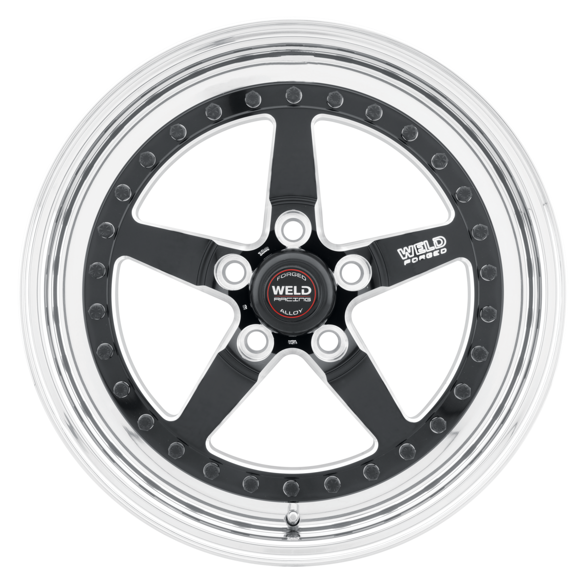 WELD Racing Weldstar 15X8 -25 Black Center - Polished Shell
