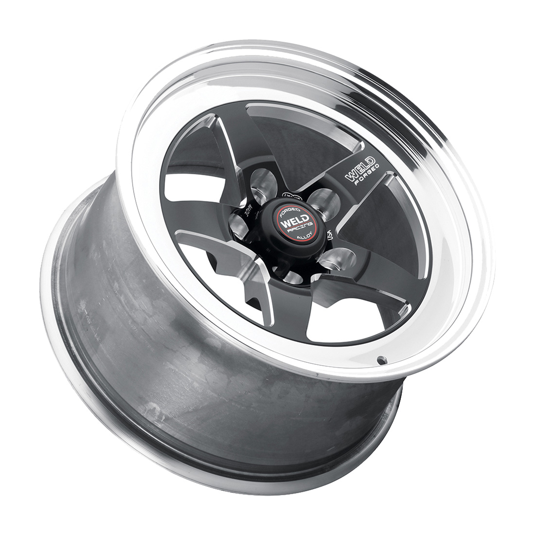 WELD Racing S71 15X7 +13 Black Center - Polished Shell