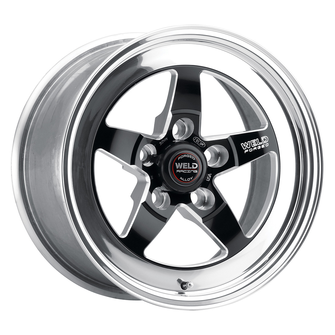 WELD Racing S71 15X7 +13 Black Center - Polished Shell