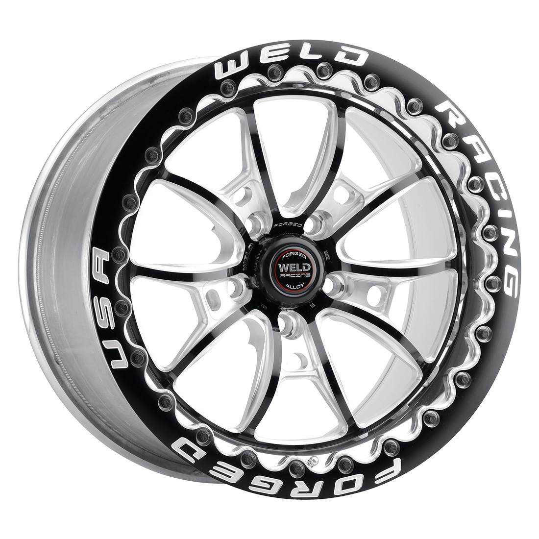WELD Racing S80 Beadlock 17X10 +64 Black Center - Polished Shell