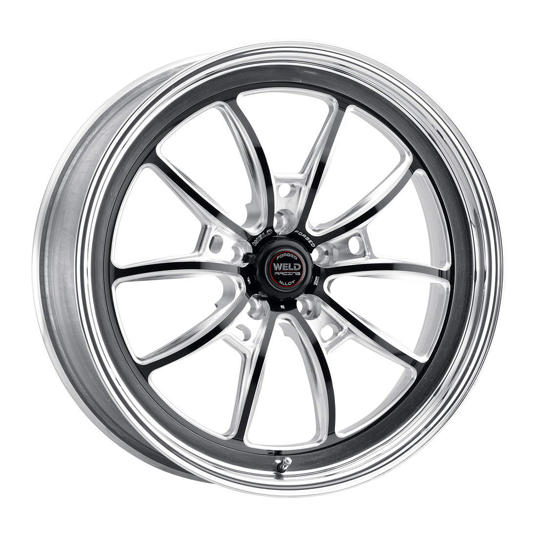 WELD Racing S80 18X5 +5 Black Center - Polished Shell
