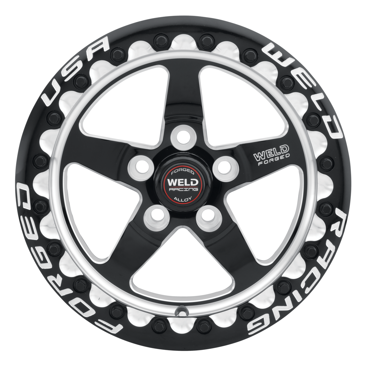 WELD Racing Sm71 Beadlock 15X10 +25 Gloss Black Milled