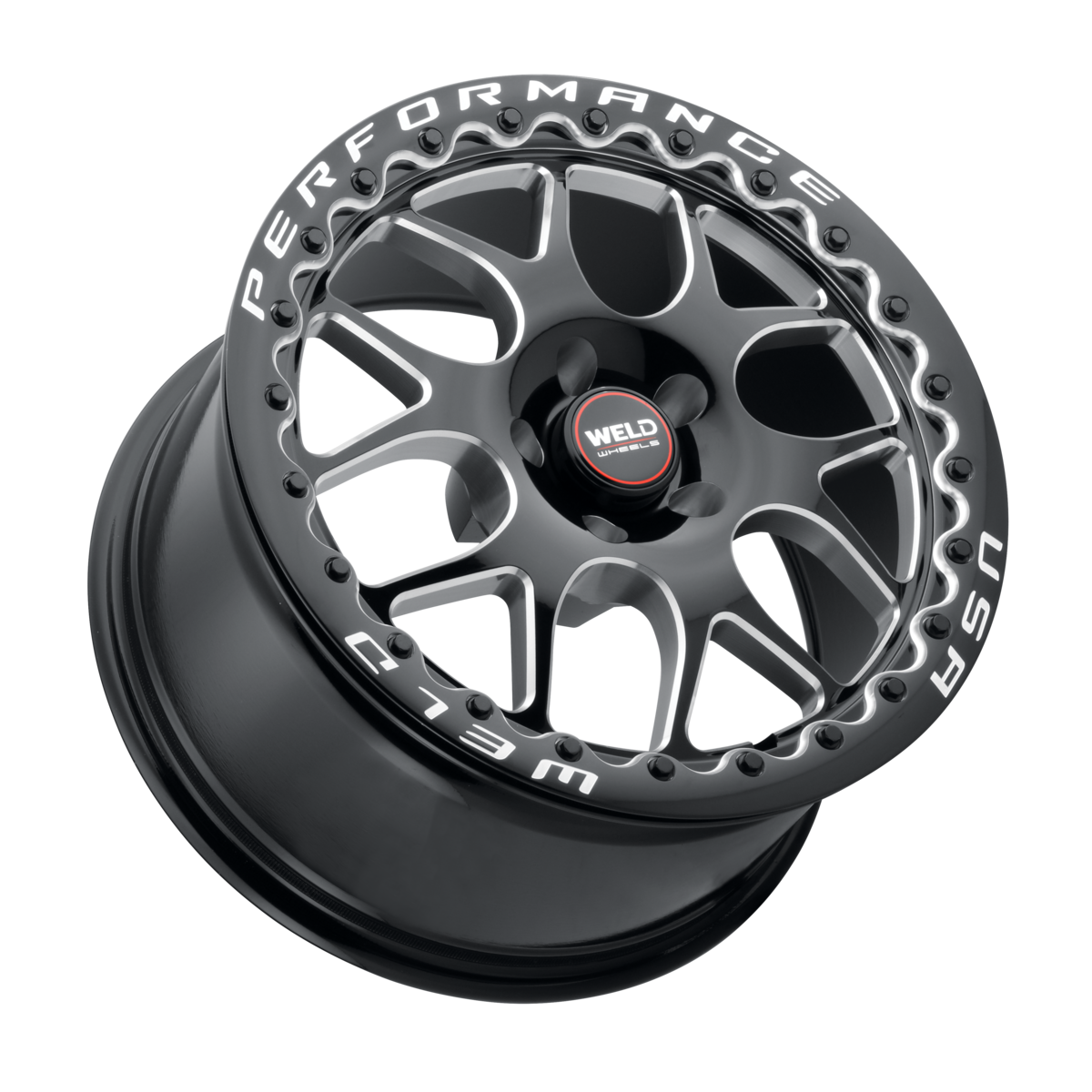 WELD Street Performance Solana Beadlock 18X10.5 +65 Gloss Black Milled