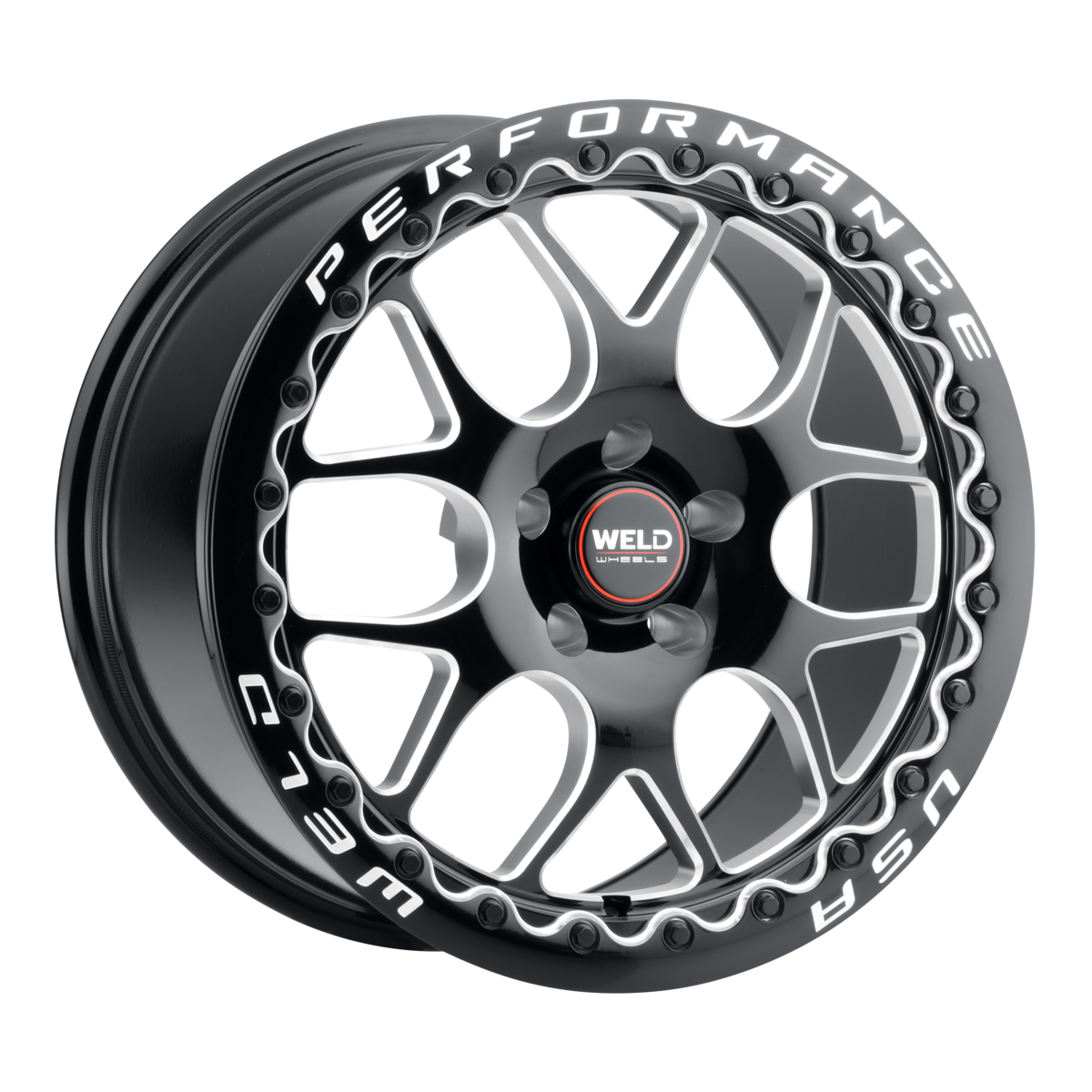 WELD Street Performance Solana Beadlock 18X12 +50 Gloss Black Milled