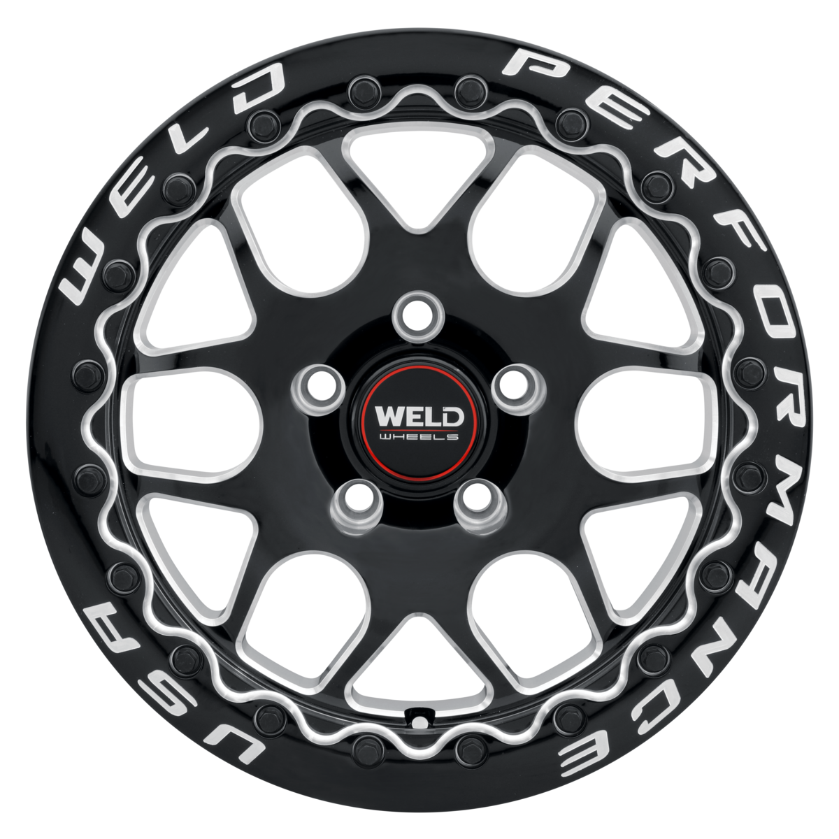 WELD Street Performance Solana Beadlock 15X10 +25 Gloss Black Milled