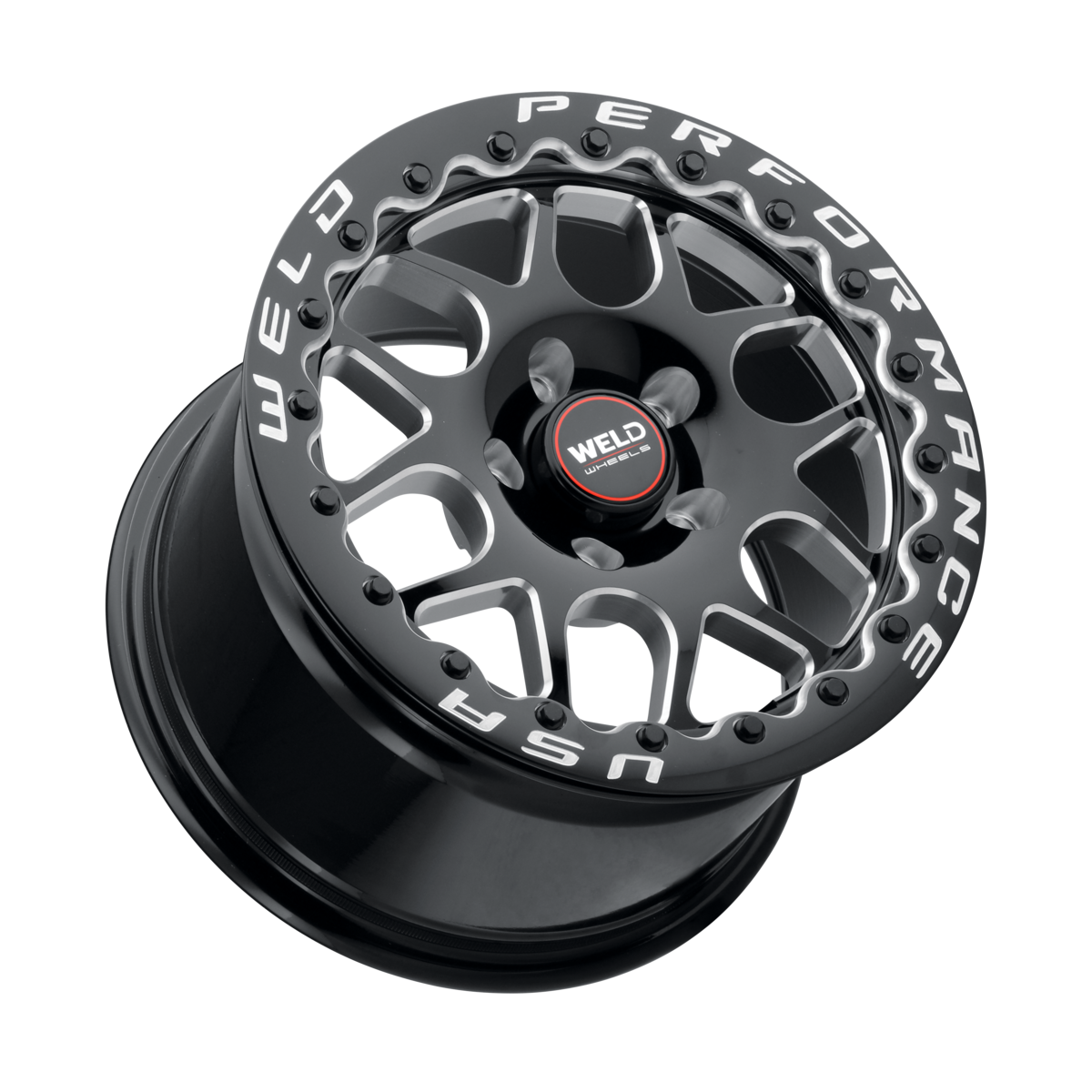 WELD Street Performance Solana Beadlock 15X10 +38 Gloss Black Milled