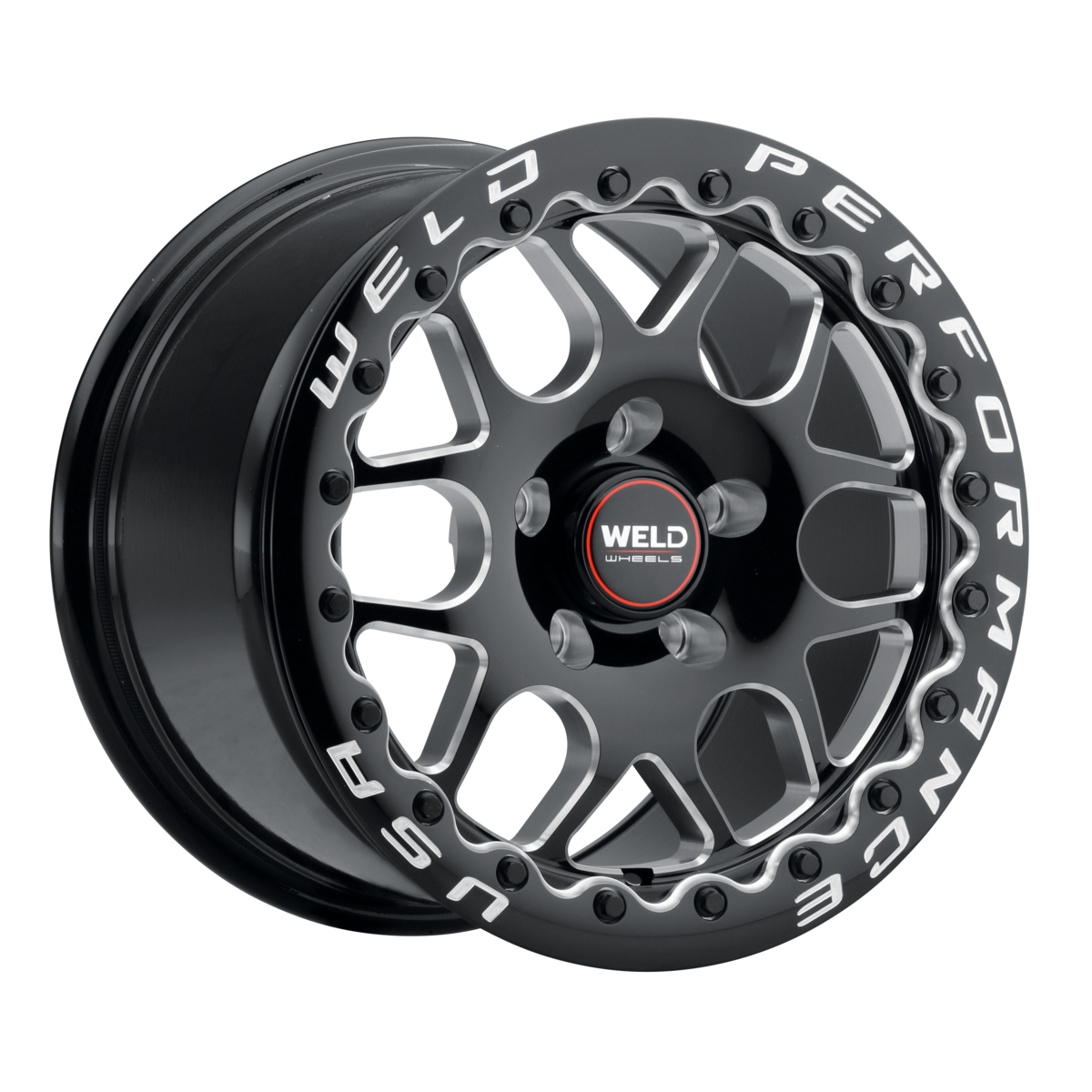 WELD Street Performance Solana Beadlock 15X10 +45 Gloss Black Milled