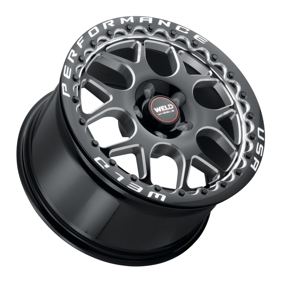 WELD Street Performance Solana Beadlock 18X12 +53 Gloss Black Milled