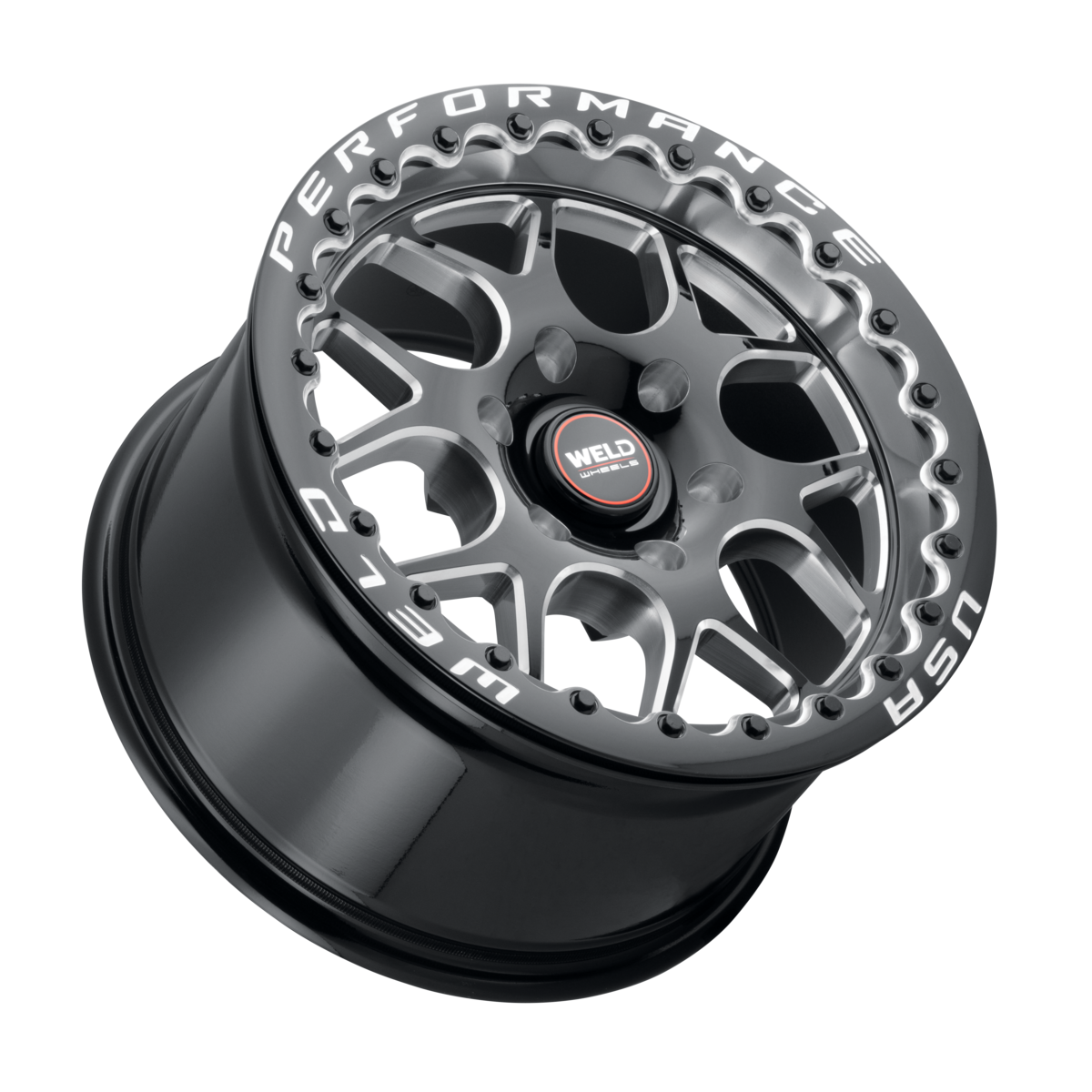 WELD Street Performance Solana Beadlock 17X10 +25 Gloss Black Milled