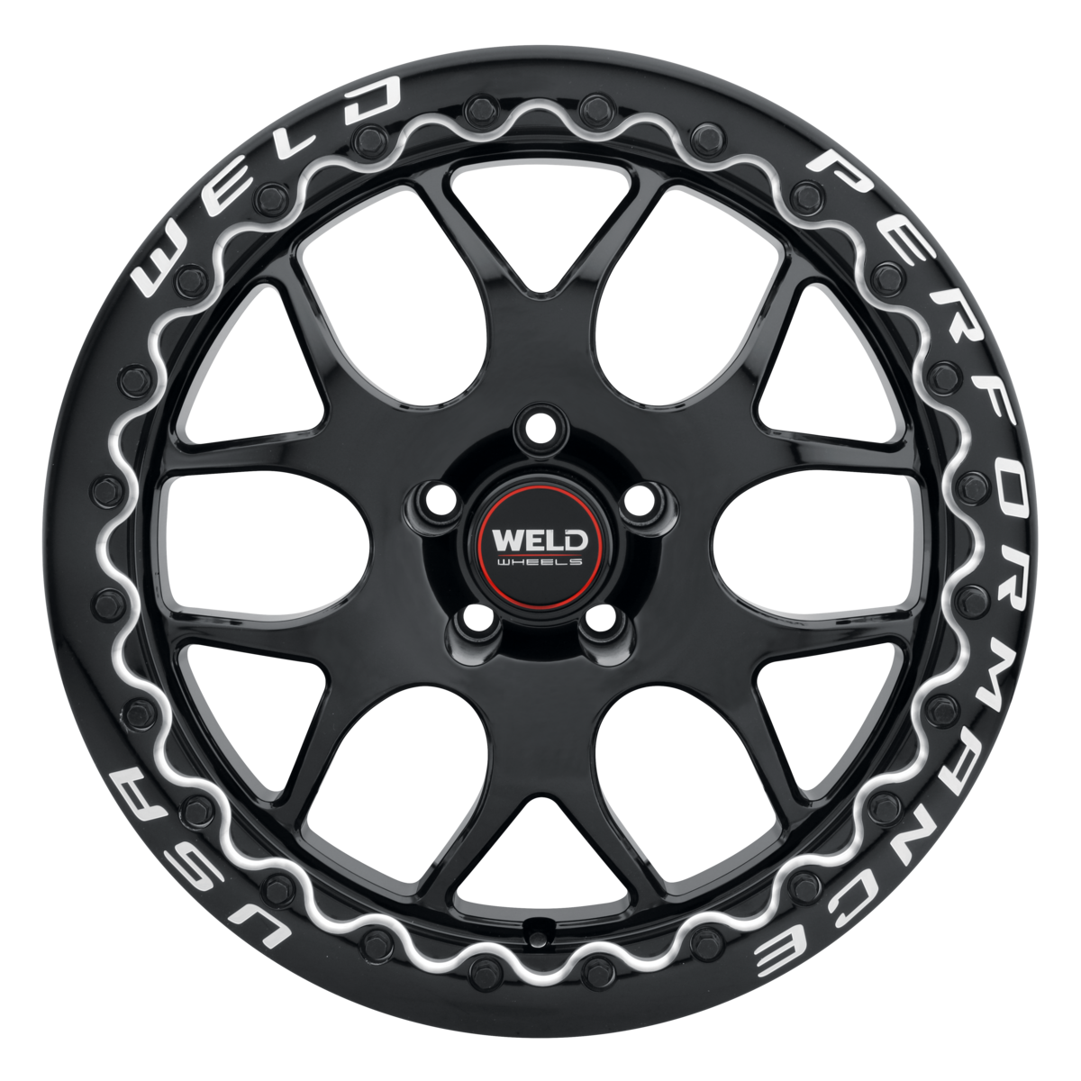 WELD Street Performance Solana Beadlock 18X10 +28 Gloss Black