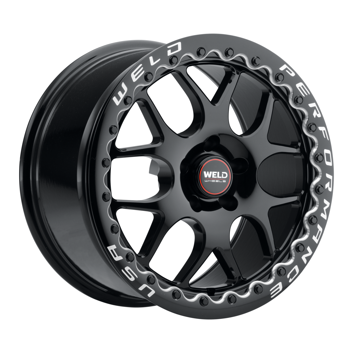 WELD Street Performance Solana Beadlock 18X10 +28 Gloss Black