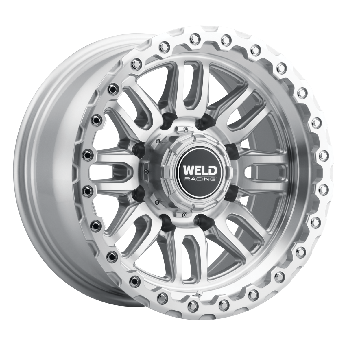 WELD Off-Road Swift 17X9 -12 Gloss Silver Machined - Machined Ring