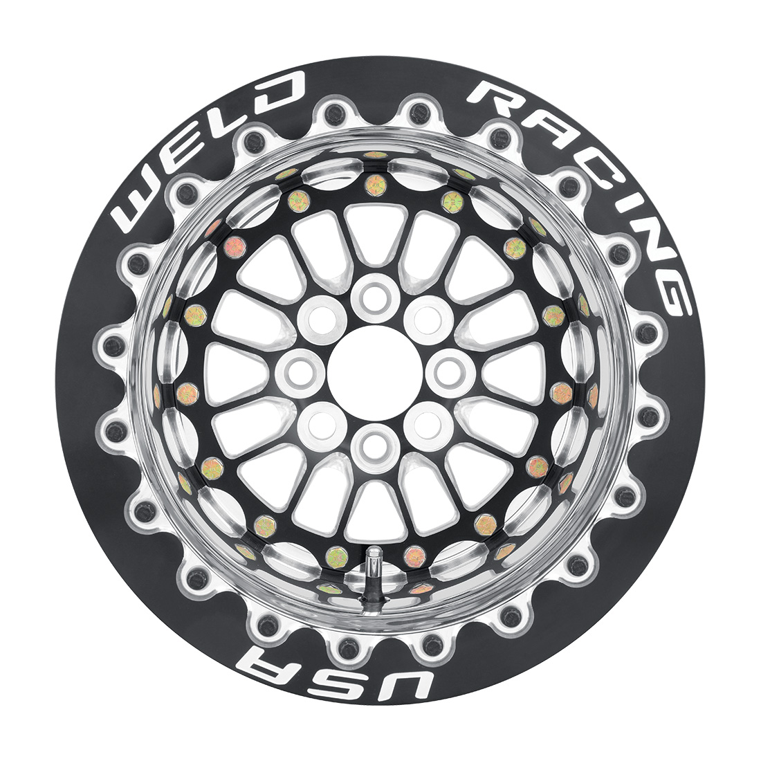 WELD Racing Tuner Import 15X7 +25 Black Center - Polished Shell